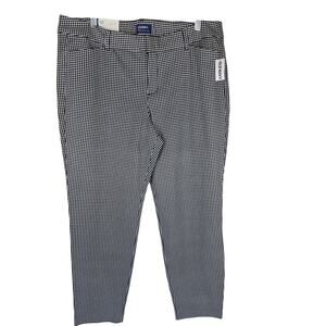 Old Navy Mid-Rise Pixie Black White Checkered Women's Pants 16 NWT